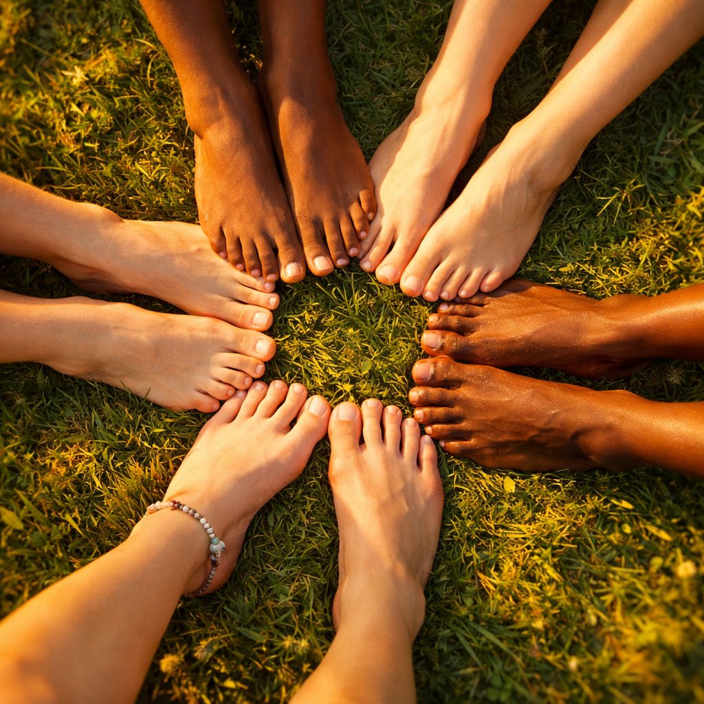 Community bare feet circle — PLANTR